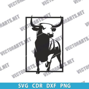 Bull panel design files – SVG DXF EPS PNG