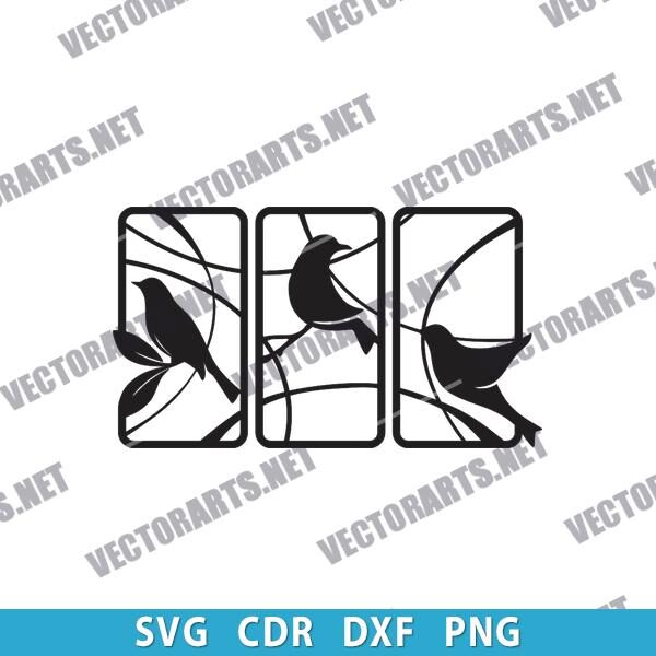 Elegant Bird Panel DXF Design