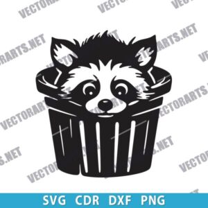 Raccoon in Trash DXF File