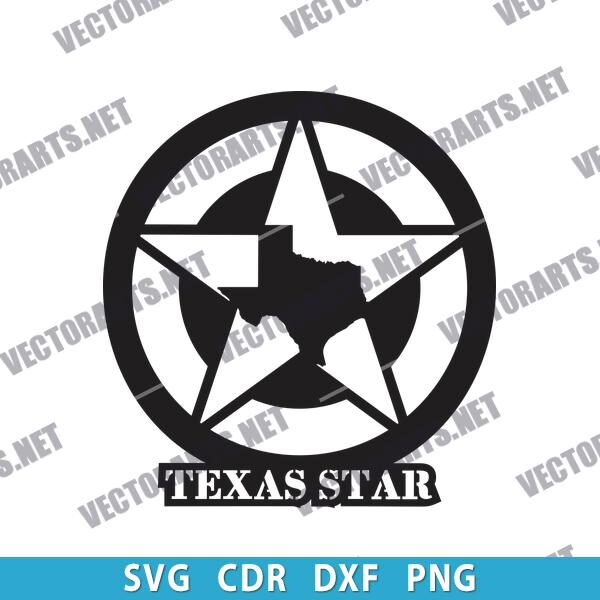 Texas Star Art Sign DXF File