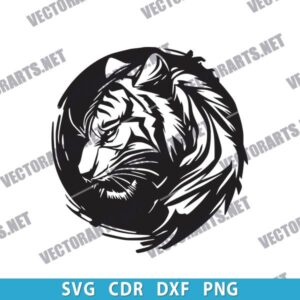 Tiger Wall Decor DXF File