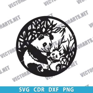 Panda Wall Decor DXF Files