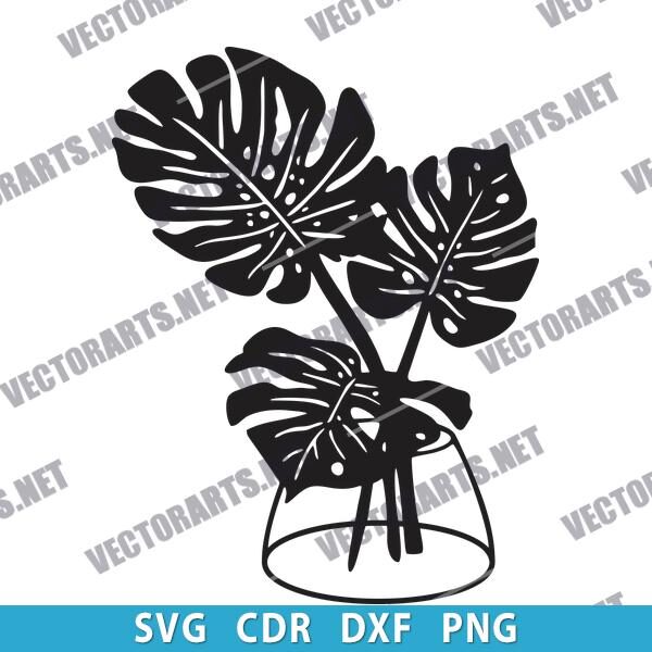 Vase Wall Decor DXF File