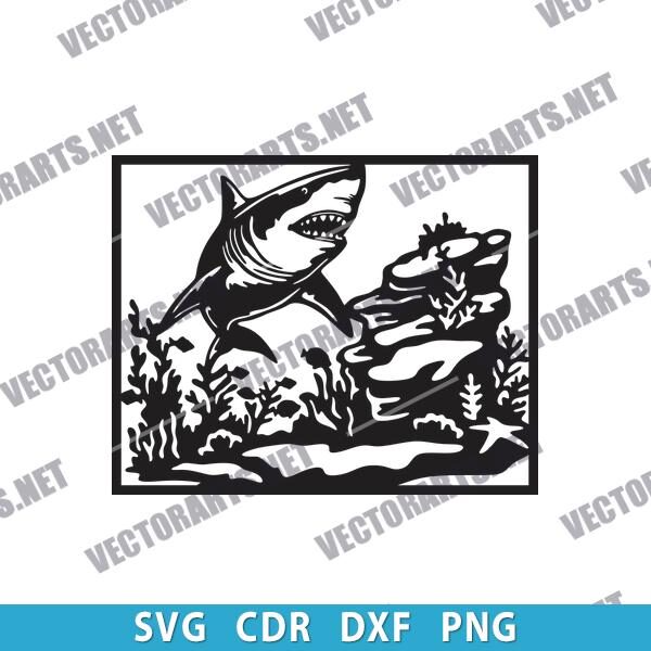 Shark Wall Decor DXF Files