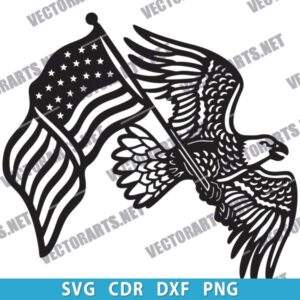 American Flag Eagle DXF File