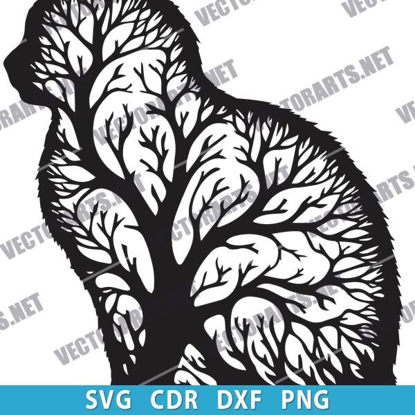 Tree Cat DXF File