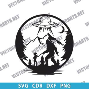 Alien and Bigfoot DXF File Image